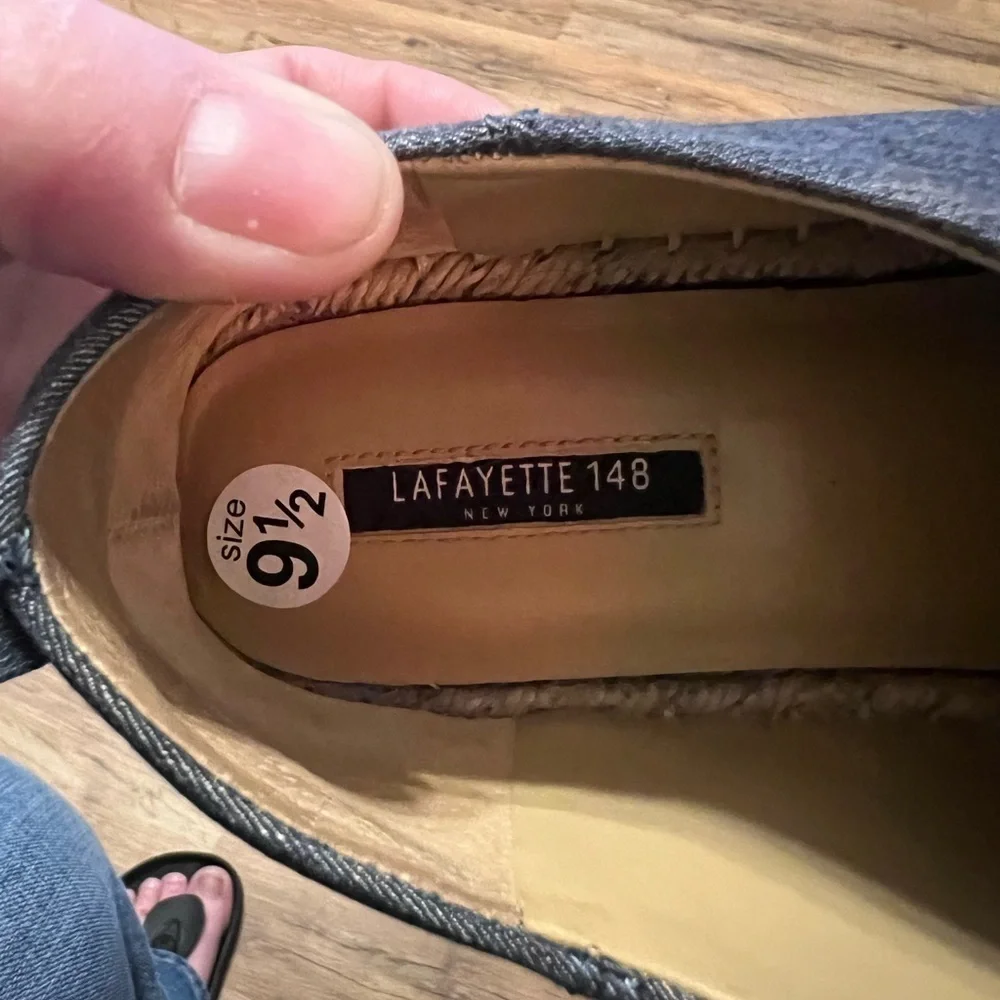 Lafayette 148 New York denim lace up espadrille